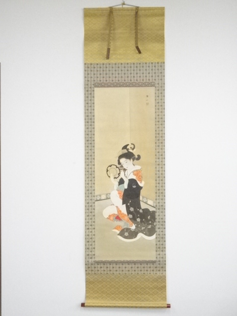 JAPANESE HANGING SCROLL / HAND PAINTED / BEAUTY / TAISHO SHOWA PERIOD